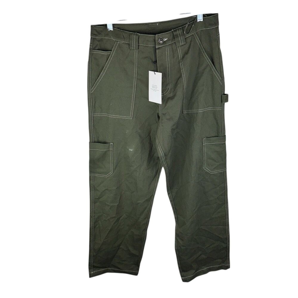 Miou Muse Cargo Green Women Pants Size Medium New